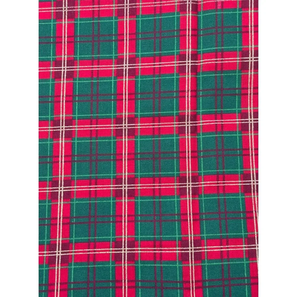 Vintage Cranston Joan Messmore Christmas Plaid Cotton Fabric 184